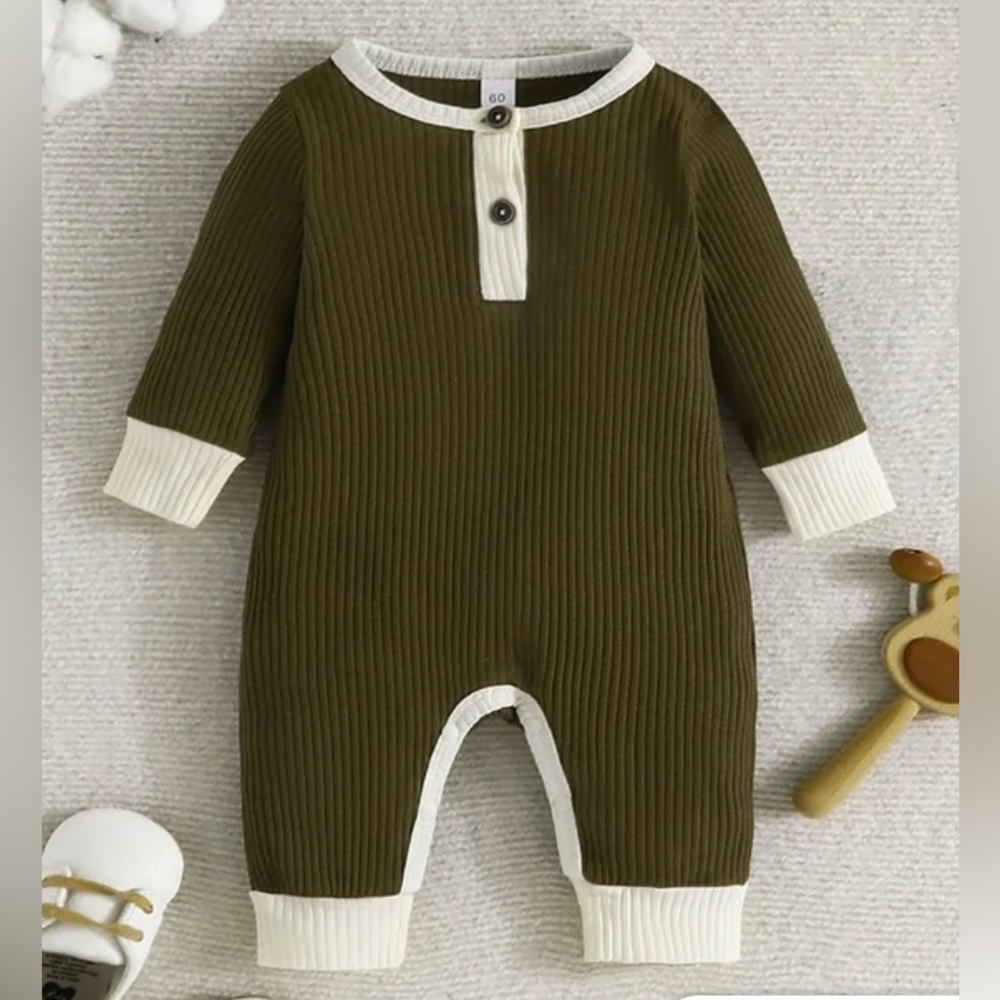 Cozy Olive and Cream Kids Footie